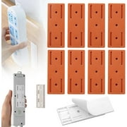8 Pcs Adhesive Punch-Free Socket Holder, 2025 Upgraded Power Strip Holder Wall Mount, Self-Adhesive Desktop Socket Fixer for Kitchen Home Office Cable Management (Orange)
